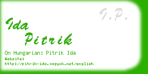 ida pitrik business card